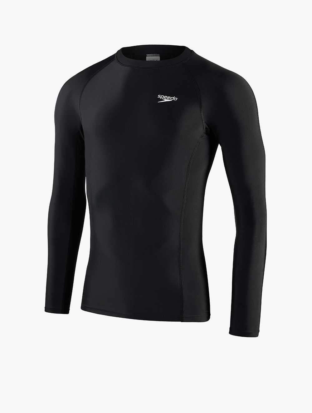 Speedo Mens Essential Long Sleeve Rash Top Black