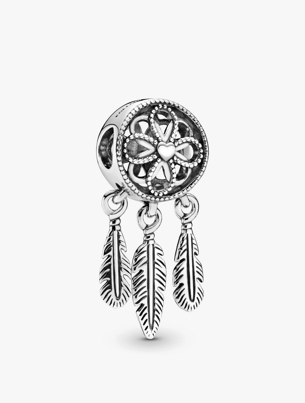 Dream catcher silver charm