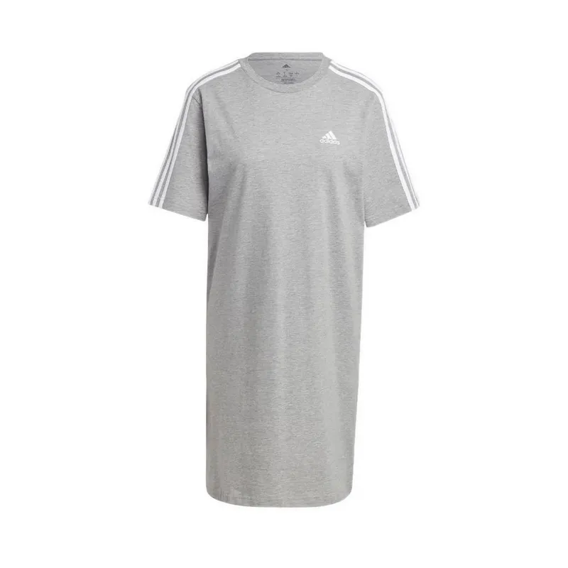 Jual adidas Essentials Women's 3-Stripes Jersey Boyfriend Tee Dress - Grey  | Sports Station