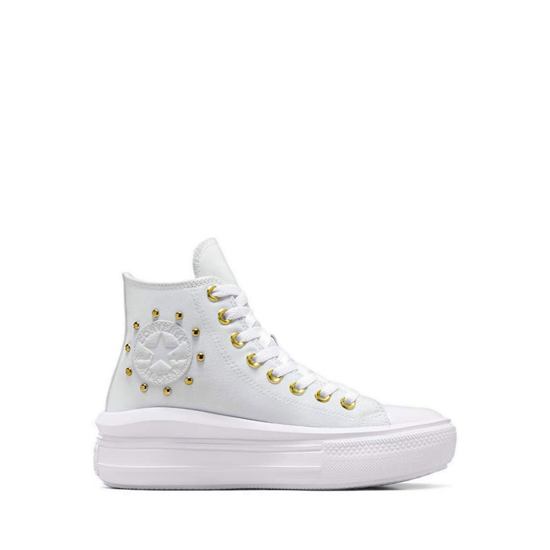 Gold studded deals white converse