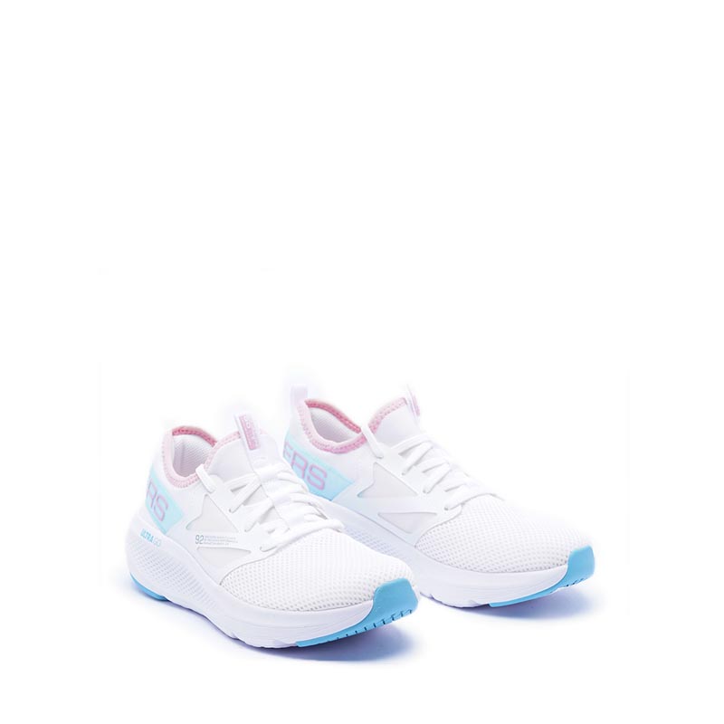 Skechers white hotsell and pink