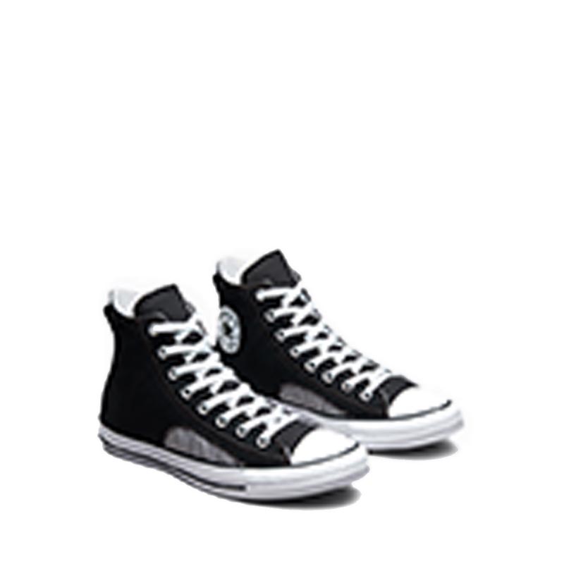 Black and white sales striped converse high top