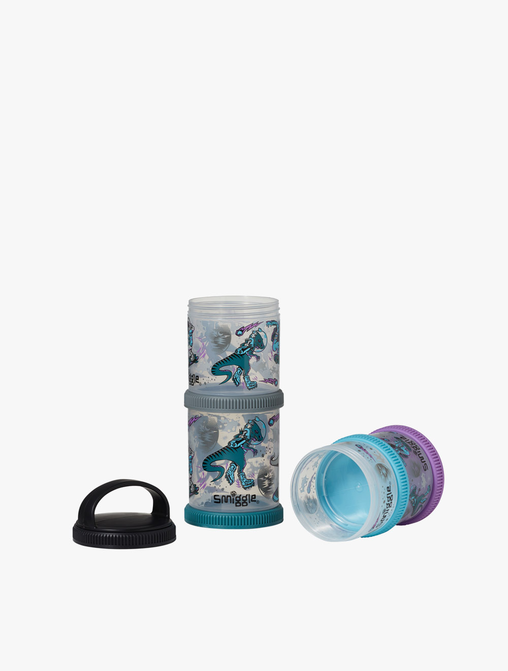 Smiggle Better Together Snack & Stack Containers Black IGL447559BLK