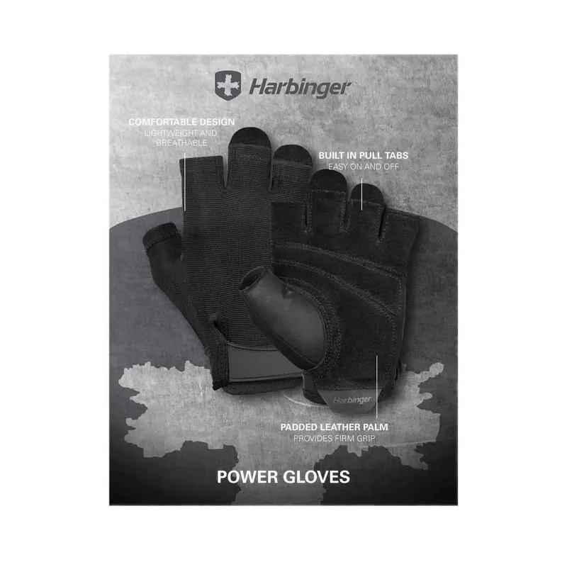 Harbinger Weightlifting Power Gloves 2.0 Black Extra Large
