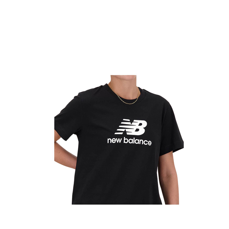 ★★New Balance★★ Weki Check Shirt Black 3243ST401619 Jual New Balance Jersey Stacked Logo Women's T-Shirt - Black