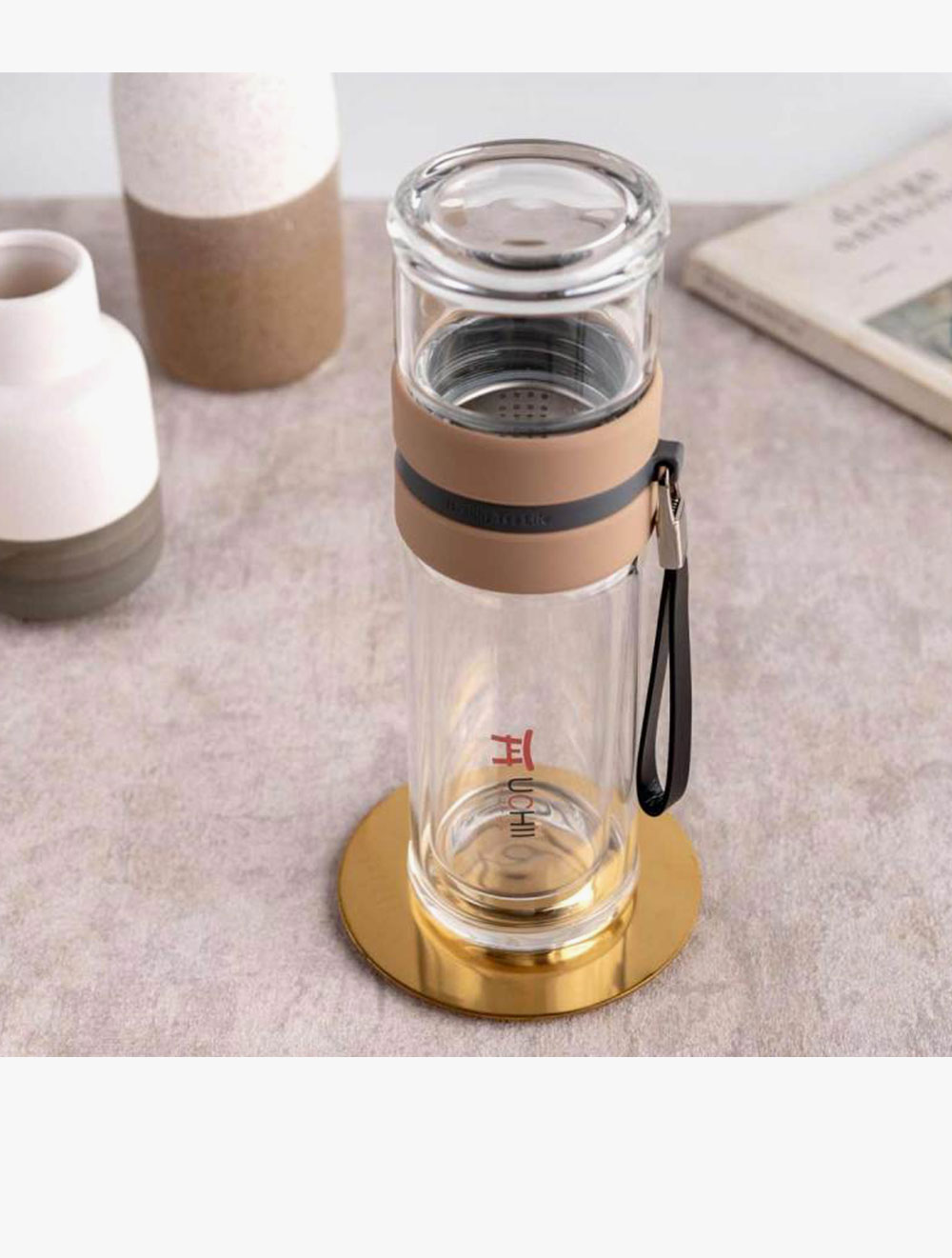 Double Wall Infused Water Glass Tumbler 2in1