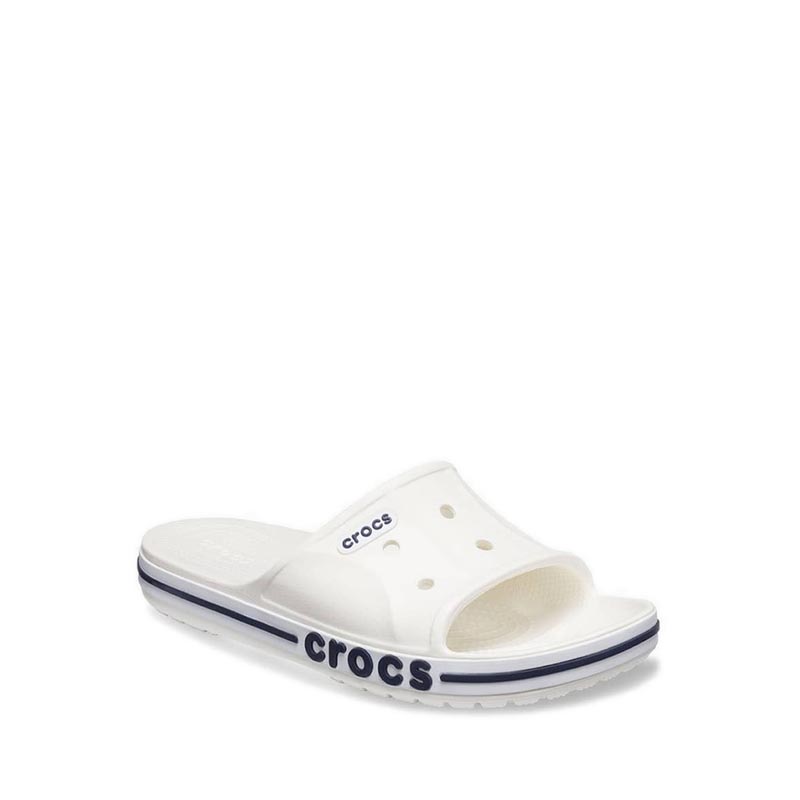 Jual Crocs Bayaband Slide Unisex - White/Navy | Sports Station