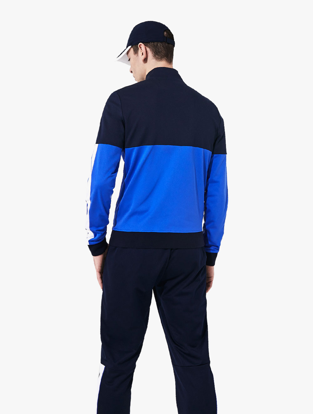 men's lacoste sport colourblock resistant piqué zip sweatshirt